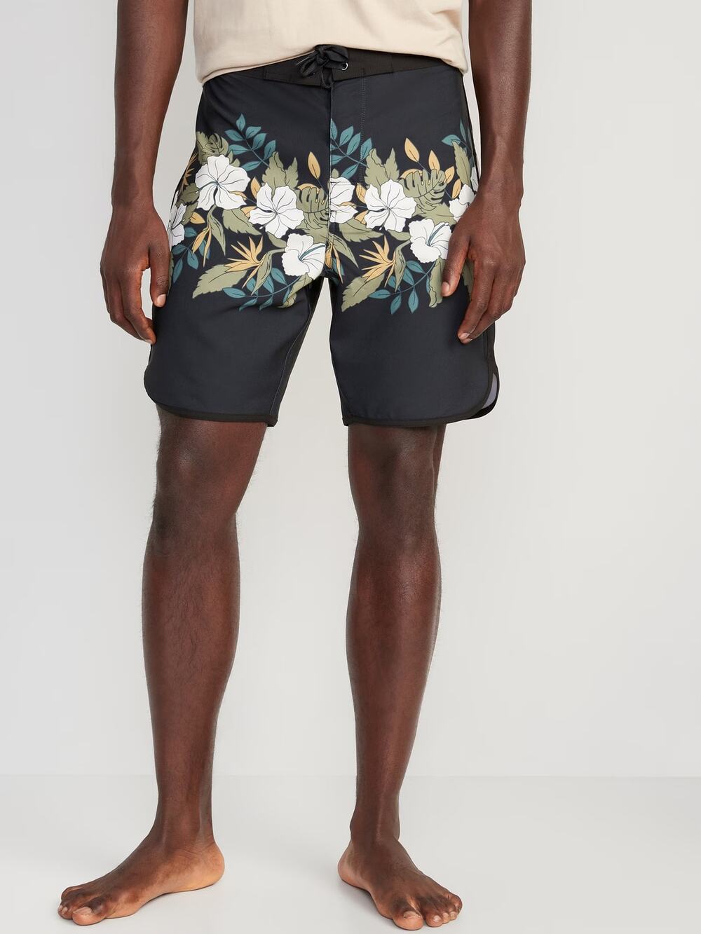 [Old Navy] Black Floral Print Built-In Flex Board Shorts Swim Trunks NWT Size 38